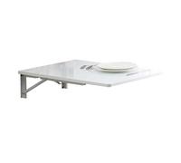 Table Pliante Murale, Bureau Mural, Coins Arrondis, Blanc Simple et Polyvalent, Convient pour Salle à Manger, Chambre, Buanderie(70 x 70 cm/27.5 x 27.5 in)