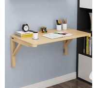 Table pliante murale | Bureau pliable peu encombrant avec supports | Idéal pour la cuisine, le bar de petit-déjeuner ou l'utilisation d'un ordinateur