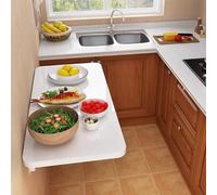 Table pliante murale, bureau rabattable à fixation murale, plateau au fini piano, peu encombrante et facile à ranger, idéale pour les buanderies, les bars, les bureaux à do white 120x40cm/47.2x15.7in