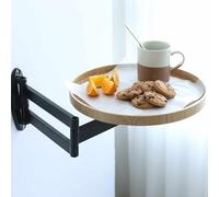 Table pliante murale - Bureau suspendu peu encombrant, table murale flottante pour petits espaces, utilisation polyvalente pour salle à manger et salon, 30 cm, finition laiton