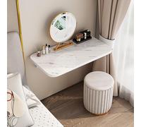 Table pliante murale compacte en bois pour petites zones Station de travail flottante (blanc, 50 x 30 cm)