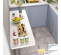 Table pliante murale - Design lisse pour comptoir de cuisine, bureau d'écriture facile à nettoyer, finition piano, gain de place, 80 x 30 cm, blanc
