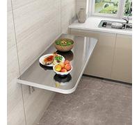 Table pliante murale en acier inoxydable 304 multifonction pour cuisine, salle à manger, bureau, établi d'ordinateur, station de blanchisserie, capacité de 100 kg, 12 tailles, économie d'espace