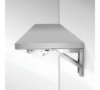 Table pliante murale en acier inoxydable 304 - Peu encombrant - Bureau d'ordinateur portable flottant pour cuisine, buanderie, restaurant (100,1 cm x 30 cm) - Élégant et facile à installer