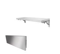 Table pliante murale en acier inoxydable - Bureau à abattants peu encombrant, tailles de 16 à 40 pouces, design invisible pour buanderie, bureau à domicile ou cuisine (60 x 20 cm / 24 x 8 po