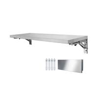 Table pliante murale en acier inoxydable, imperméable et résistante à l'usure, supports d'étagère peu encombrants pour cuisine, salle de bain, bar, bureau d'ordinateur (35 cm de large, 80 cm de