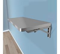 Table pliante murale en acier inoxydable pour ordinateur et station de travail peu encombrante, idéale pour la maison, le bureau, les études et les petits espaces.