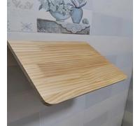 Table pliante murale, en bois massif, bureau flottant, bureau à domicile, salle à manger, chambre à coucher, 100 x 30 cm, gain de place, finition naturelle, design polyvalent