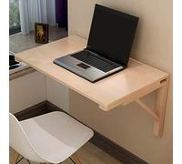Table pliante murale en bois massif pour bureau, chambre à coucher, salle de bain, balcon, bureau pliable polyvalent pour ordinateur portable avec design flottant élégant