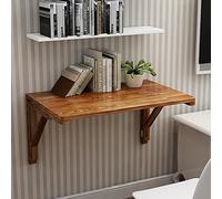 Table pliante murale en bois massif, table de travail flottante peu encombrante, table d'écriture murale polyvalente, table de travail pliable réglable pour la maison et le bureau