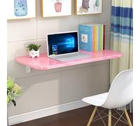 Table pliante murale en bois, peu encombrante, étagère flottante créative pour cuisine, buanderie, chambre à coucher, rose, 80 x 50 cm, bureau d'écriture pliable polyvalent