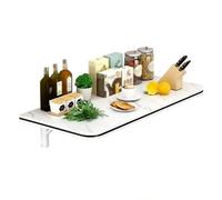 Table pliante murale flottante en bois pour petites cuisines - Blanc - 50,8 x 30,5 cm et 61 x 40,6 cm