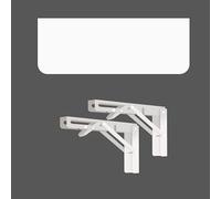 Table pliante murale flottante en bois robuste avec supports pliables, étagère, table basse à monter soi-même, établi pliable pour salle à manger et cuisine