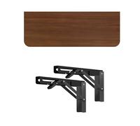 Table pliante murale flottante en bois robuste avec supports pliables, étagère, table basse à monter soi-même, établi pliable pour salle à manger et cuisine