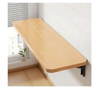 Table pliante murale flottante pour ordinateur, comptoir, étagère stable, capacité de charge, peut contenir des livres, des cadres photo, des vases (couleur bois, 80 x 40 cm)