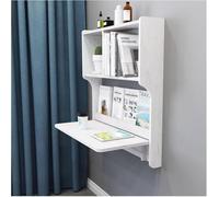 Table pliante murale multifonctionnelle avec bureau invisible et étagères de rangement, solution gain de place pour bureau à domicile, chambre, salon