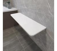 Table pliante murale peu encombrante - Bureau flottant compact avec étagère en métal pour la maison, le bureau, les petits espaces et les solutions de vie élégantes