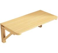 Table pliante murale peu encombrante, design en bois robuste avec coins en arc pour cuisine, chambre, bureau à domicile, facile à installer, 100 x 50 cm, parfaite pour un ordinateur portable