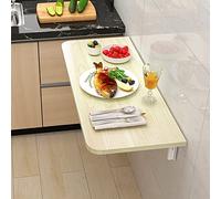Table pliante murale peu encombrante - Petite table de salle à manger et étagère en bois pour la maison, le bureau, la cuisine, le bureau ou le bar à linge, solution de table flottante polyvalente