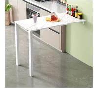 Table pliante murale peu encombrante pour cuisine et bureau, établi polyvalent pour petite pièce, garage, sous-sol, blanc, 76,5 x 45 x 70 cm