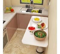 Table pliante murale pour buanderie, bureau pliable au mur pour petits espaces d'économie, bureau flottant pour enfants pour salle à manger, chambre, études, blanc, 80 x 50 cm, 31 x 20 cm