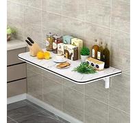 Table pliante murale pour buanderie, cuisine, bureau à domicile et plus encore - Bureau polyvalent peu encombrant pour cuisines, chambres, salles de bains, balcons et bureaux (couleur : blanc)
