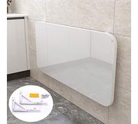 Table pliante murale pour économiser de l'espace avec 2 supports, finition brillante, station de travail informatique murale avec accessoires (80 x 50,8 cm)