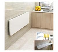 Table pliante murale pour petits espaces, design à coins arrondis, blanc (60 x 60 cm) idéale pour écrire et apprendre