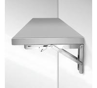 Table Pliante Murale Rabattable Acier Inoxydable, Table de Cuisine Multifonctionnelle, Bureau D'ordinateur, pour La Maison, Le Bureau, Les Petits Espaces(50x30cm/20x12in)