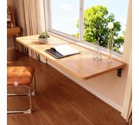 Table Pliante Murale Rabattable en Bois, Bureau Mural Pliable en Pin, Table Moderne Fine pour Café Bar Maison Bureau Salon de Thé Professionnel(Natural Wood Color,60 * 30cm)