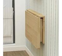 Table pliante murale robuste - Bureau en bois robuste pour petits espaces, surface flottante pour salle à manger et étude, design peu encombrant pour la buanderie et la cuisine et fiable