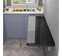 Table pliante murale robuste - Gain de place - 120 x 40 cm - Noir - Pour cuisine, buanderie, bar et bureau - Design multifonction avec support robuste