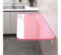 Table pliante murale robuste pour cuisine, buanderie et bureau - Table multifonction pour économiser de l'espace - Rose - 70 x 50 cm