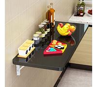 Table pliante murale robuste pour économiser de l'espace pour cuisine, buanderie ou restaurant - Table pliante compacte noire (80 x 40 cm)