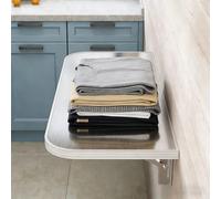 Table Pliante Murale, Table de Travail Pliante Robuste, Support en Acier Inoxydable, idéale pour Les Petits espaces : Maison, Bureau, Cuisine, buanderie. (Argent,60 * 30CM / 23,6 * 11,8IN)