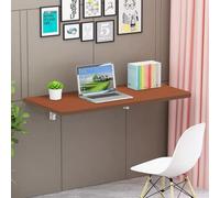 Table Pliante Murale, Table Murale Rabattable en Bois, Tables de Salle à Manger Multifonctionnelle, Bureau d'ordinateur, Table de Cuisine, Table Murale Pliante Flottante (Teck, 60*30*1.6cm)
