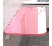 Table Pliante Murale, Table Pliante en Bois for buanderie, Plans de Travail flottants for Petits espaces, Tables de Cuisine, Bureaux, Bars et Restaurants(Rose,90x30cm/35x12in)