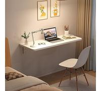 Table Pliante Murale, Tables de Salle à Manger,Table Murale Rabattable en Bois, Bureau d'ordinateur Simple pour la Maison,MDF,80 * 50 * 1.6cm-Blanc