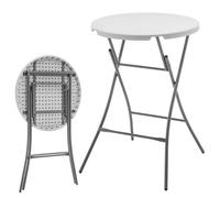 Table pliante Nagano Table de jardin ronde blanche pliante 80 cm de diamètre