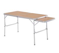 Outsunny - Table pliante camping/jardin - rallonge, hauteur réglable, alu & MDF imitation bambou