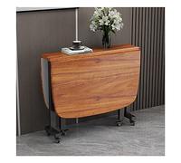 Table Pliante Polyvalente avec 6 roulettes, Table De Cuisine Pliable, Tablede Salle A Manger Ronde Pliante, avec Plateau Épais Et Cadre en Métal Robuste, Ensemble pour 4-8 Personnes