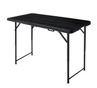 Table pliante portable avec poignée 121,9 cm pour intérieur/extérieur, idéale pour le camping, les pique-niques, les fêtes et les dîners de famille - Design multifonction noir