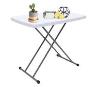 Table pliante portable - Bureau réglable pour ordinateur portable et TV - Table d'écriture et d'ordinateur pliable pour la maison, le bureau, le pique-nique - Légère et compacte (blanc)