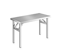 Table pliante portable en acier inoxydable pour pique-nique, fête, salle à manger, design robuste, pas de montage nécessaire