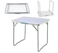Table pliante portable en aluminium léger avec poignée de transport - Exquise 80 x 60 x 69 cm pour camping, jardin, barbecue, salle à manger - Utilisation en intérieur/extérieur - Compatible avec le