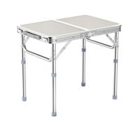 Table pliante portable en aluminium léger avec support en maille réglable en hauteur, idéale pour le jardin, les activités de plein air, les pique-niques et le hayon