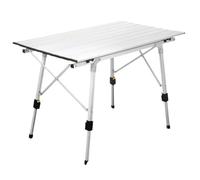 Table pliante portable pour le camping - Pieds réglables en aluminium Table de pique-nique avec élévateur pour une utilisation en extérieur - Légère et compacte facile à transporter, idéale pour le
