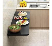 Table pliante pour économiser de l'espace - Bureau de salle à manger mural pour cuisine, bureau, salle de bain, bureau, balcon - Noir compact (90 x 30 cm)