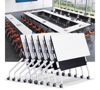 Table Pliante pour Salle de conférence - Tables de réunion Mobiles à Plateau Rabattable, pour séminaires, Formations, conférences, avec roulettes, pour la Maison, Le Bureau, la Salle de CLAS