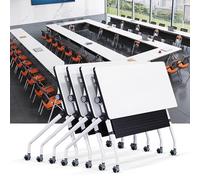 Table Pliante pour Salle de conférence - Tables de réunion Mobiles à Plateau Rabattable, pour séminaires, Formations, conférences, avec roulettes, pour la Maison, Le Bureau, la Salle de CLAS